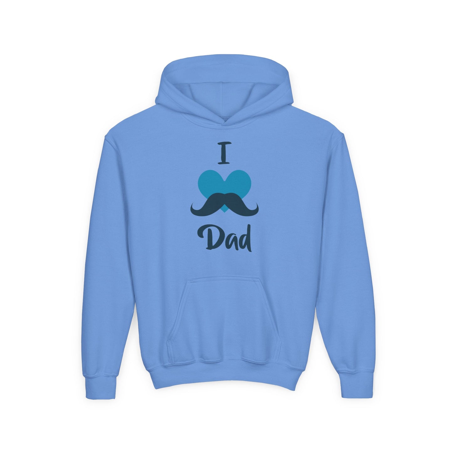 Youth Heavy Blend Hooded Sweatshirt -  I love dad - heart