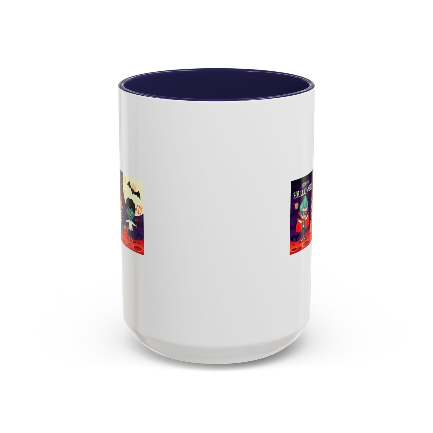 Accent Coffee Mug - Super kiddo with friends on holloween