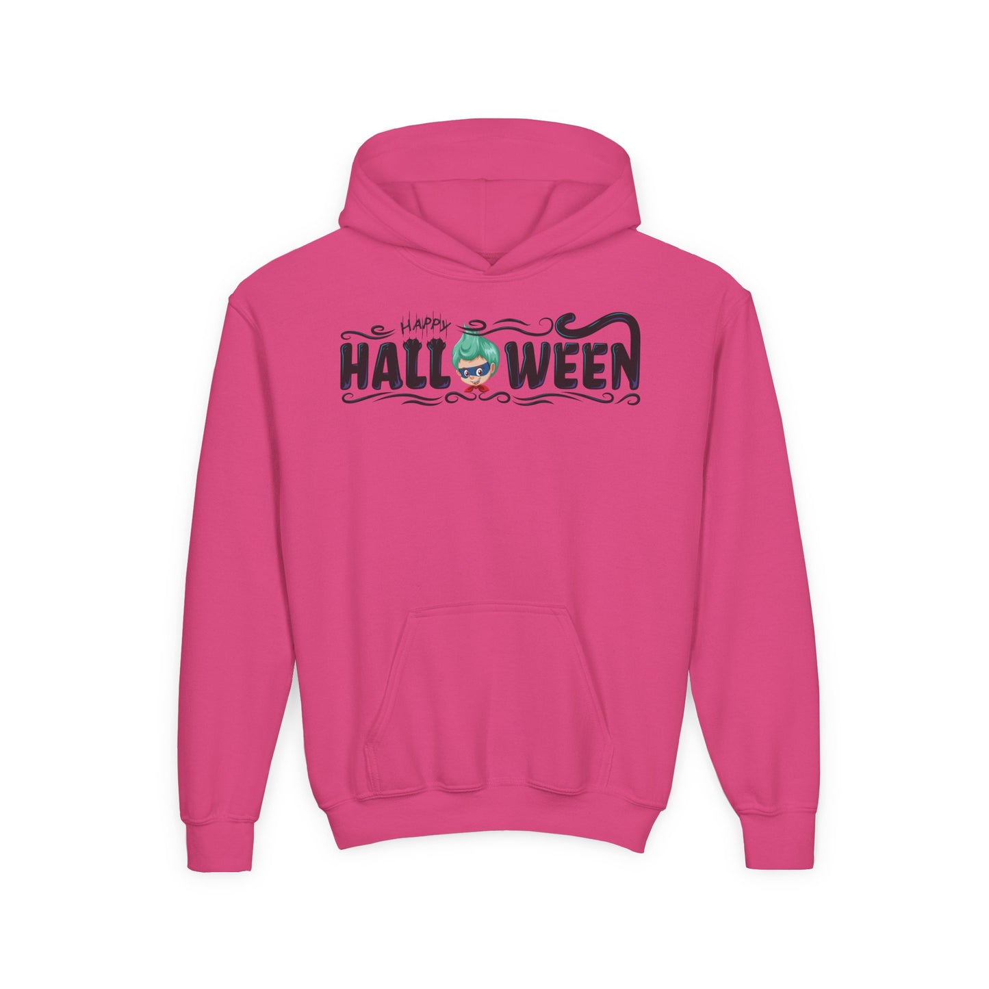 Youth Heavy Blend Hooded Sweatshirt - Happy halloween by super kiddo