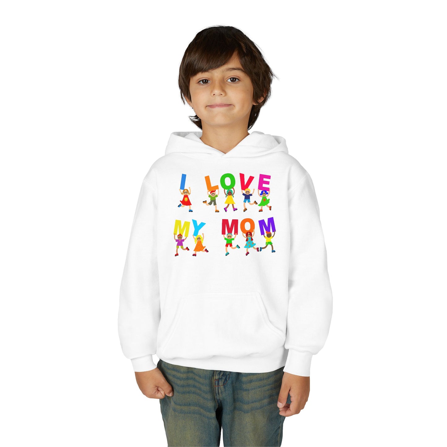 Youth Heavy Blend Hooded Sweatshirt - Kids - I love my mom