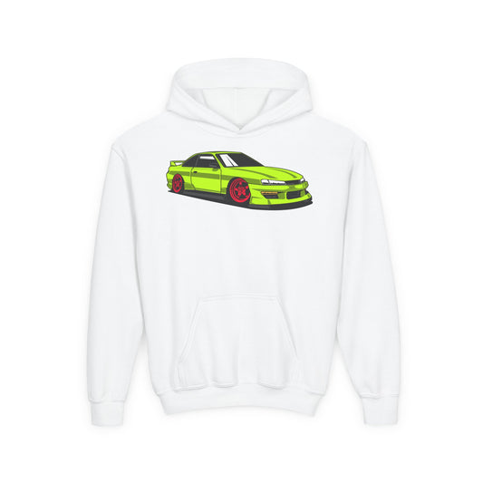 Youth Heavy Blend Hooded Sweatshirt - Yellow green race car