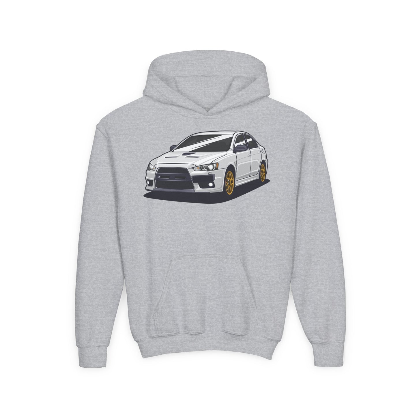 Youth Heavy Blend Hooded Sweatshirt - White car
