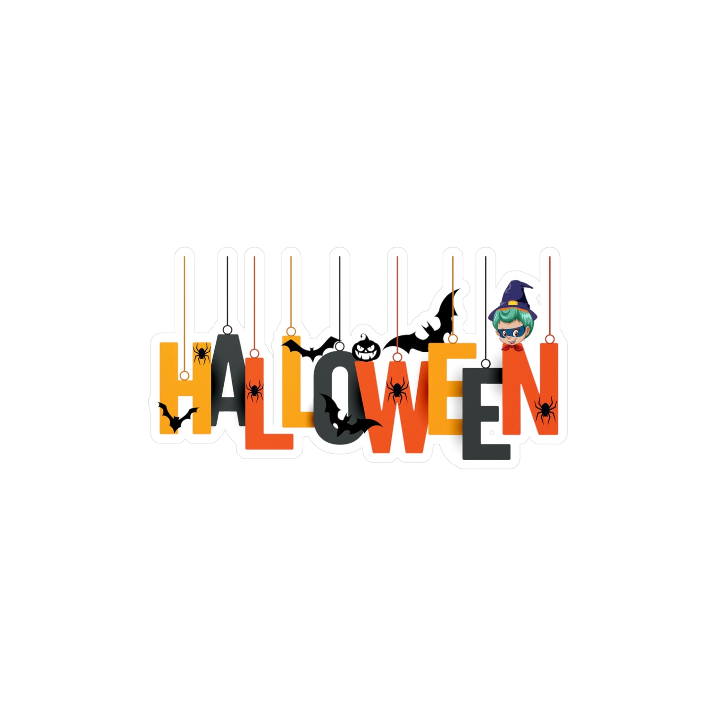 Halloween Kiss-Cut Vinyl Decals – Holloween hanging letters