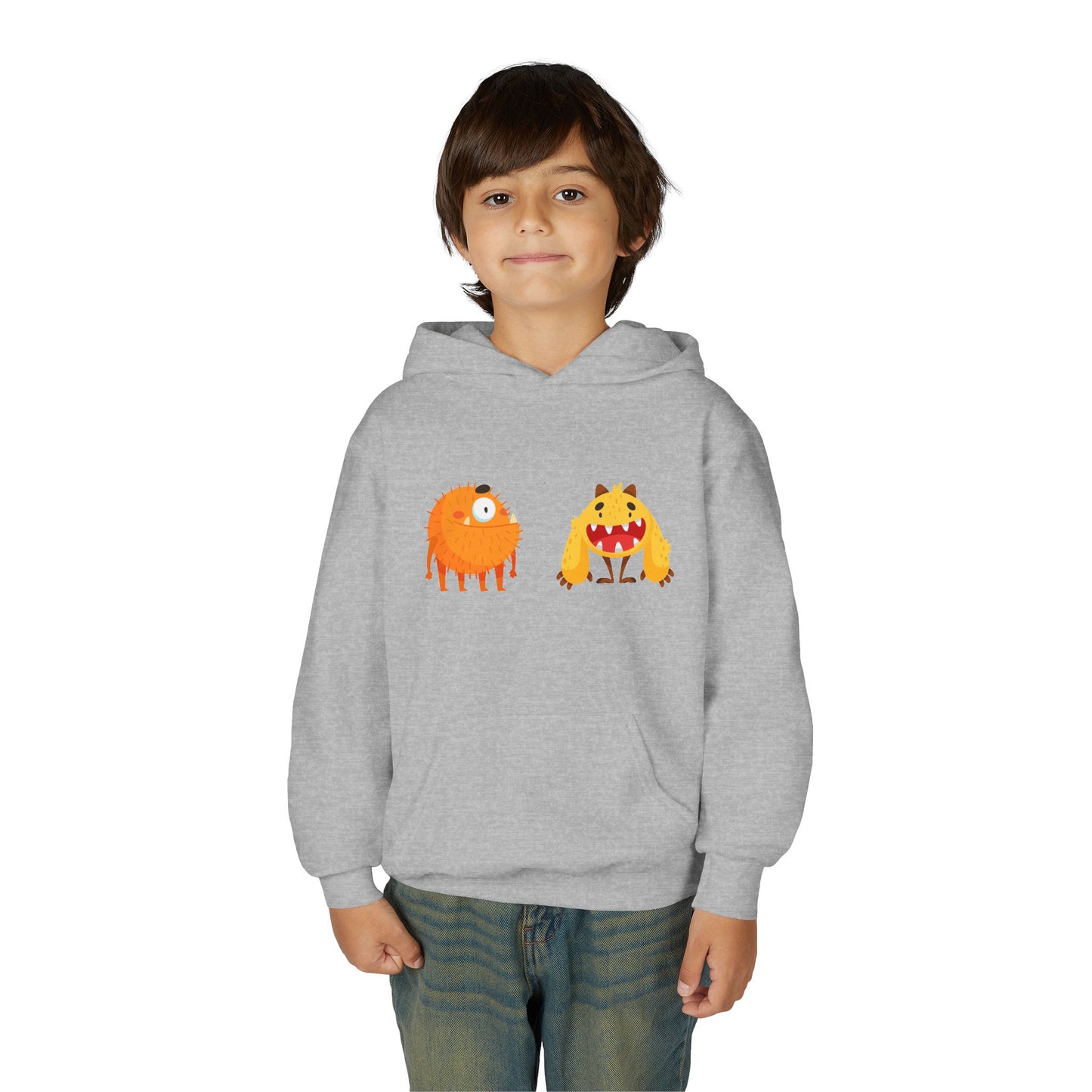 Youth Heavy Blend Hooded Sweatshirt - Toothy monsters.png