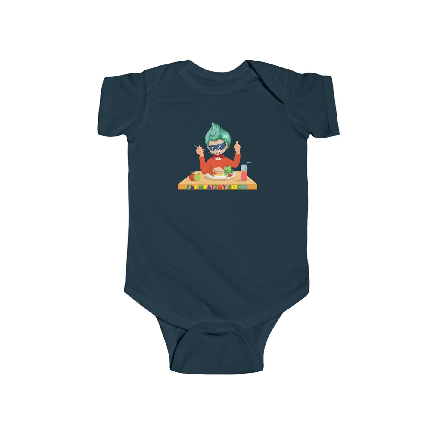 Infant Bodysuit - Super kiddo eating healthy breafast