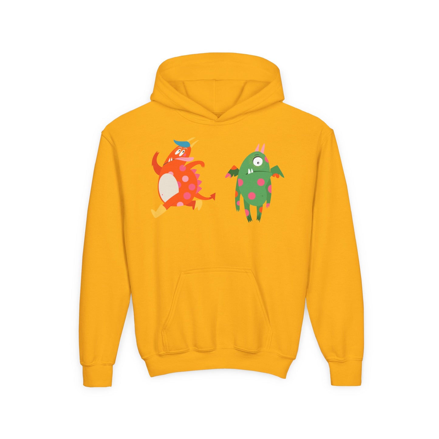 Youth Heavy Blend Hooded Sweatshirt - Monsters in action