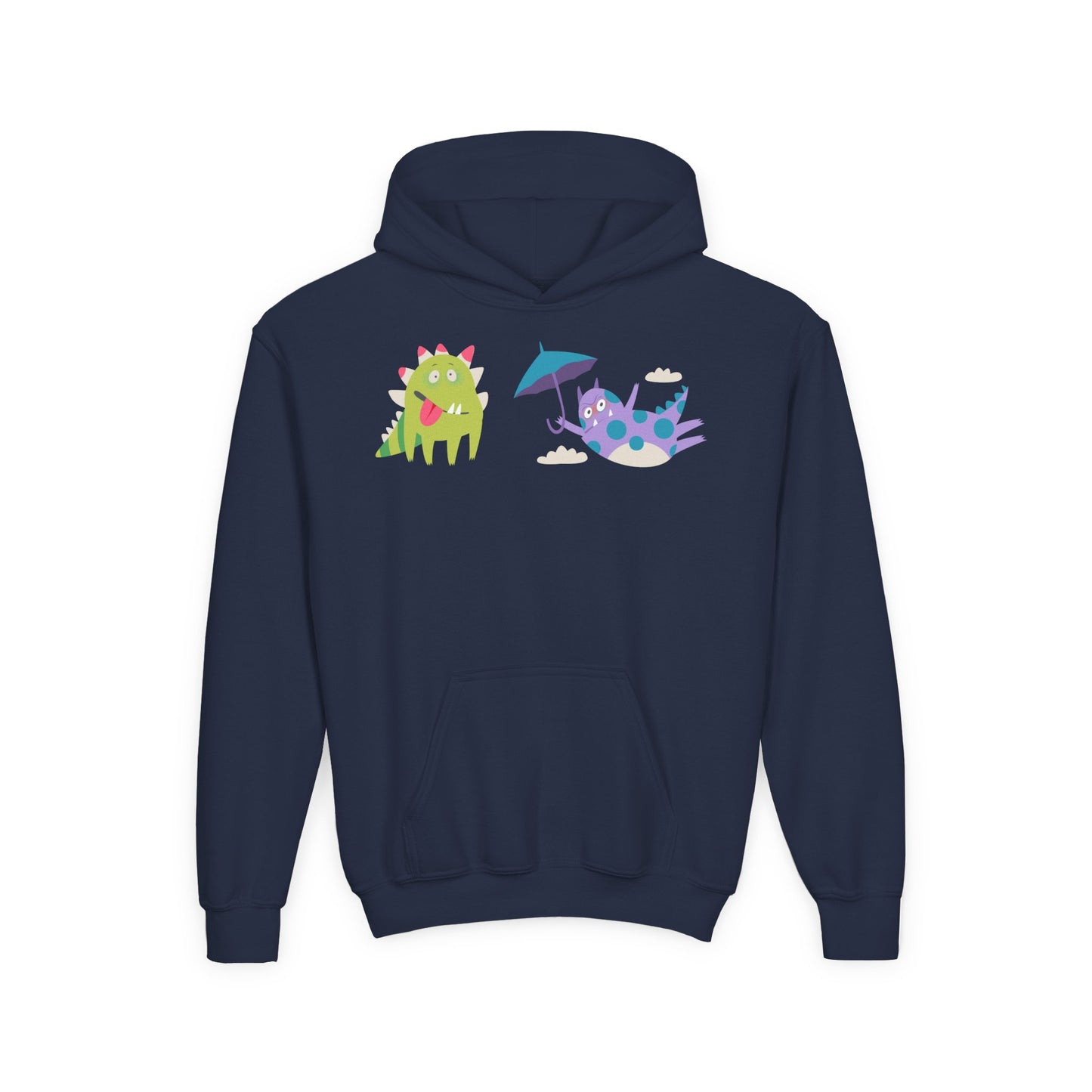 Youth Heavy Blend Hooded Sweatshirt - Monsters playing