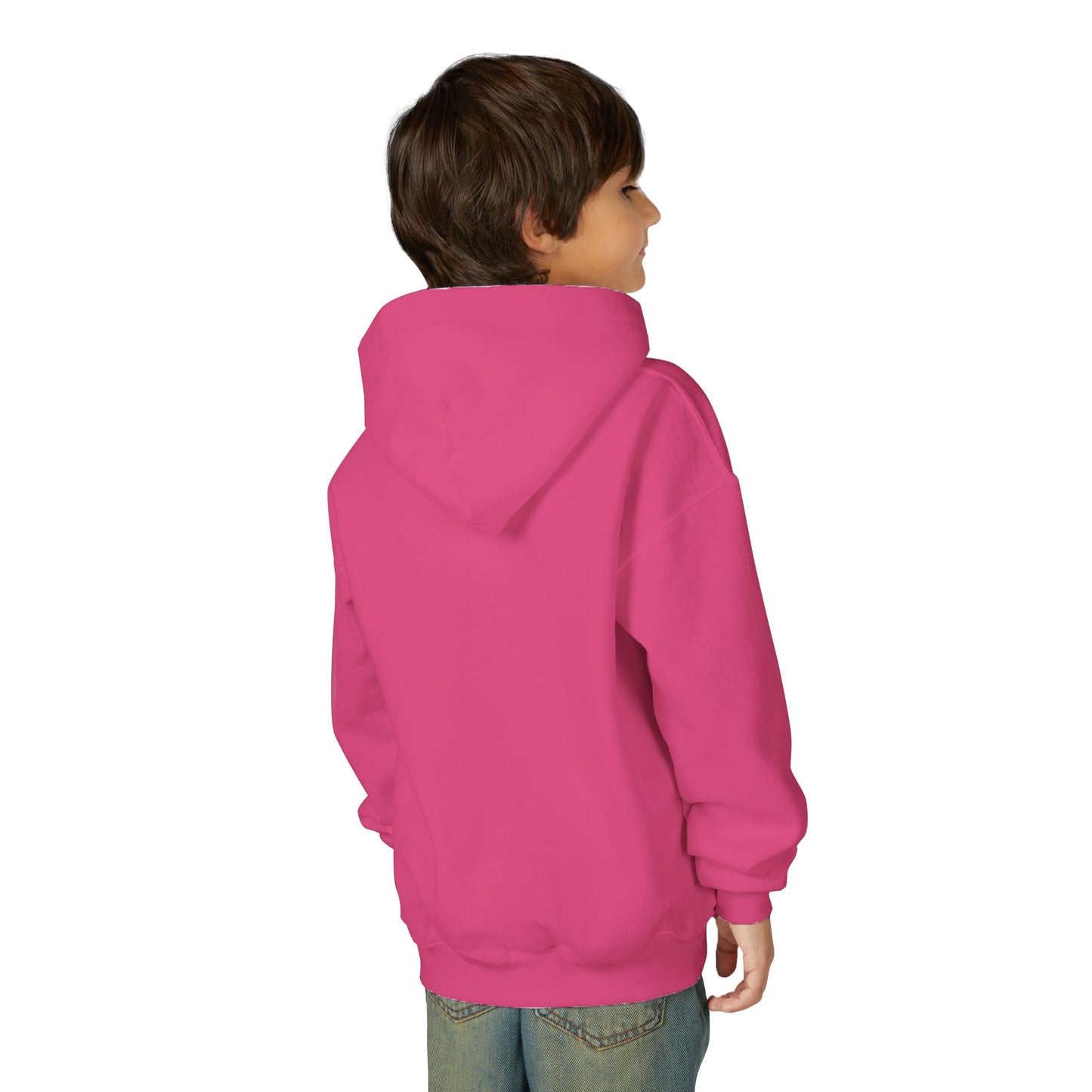 Youth Heavy Blend Hooded Sweatshirt - Vibrant Wolf Design