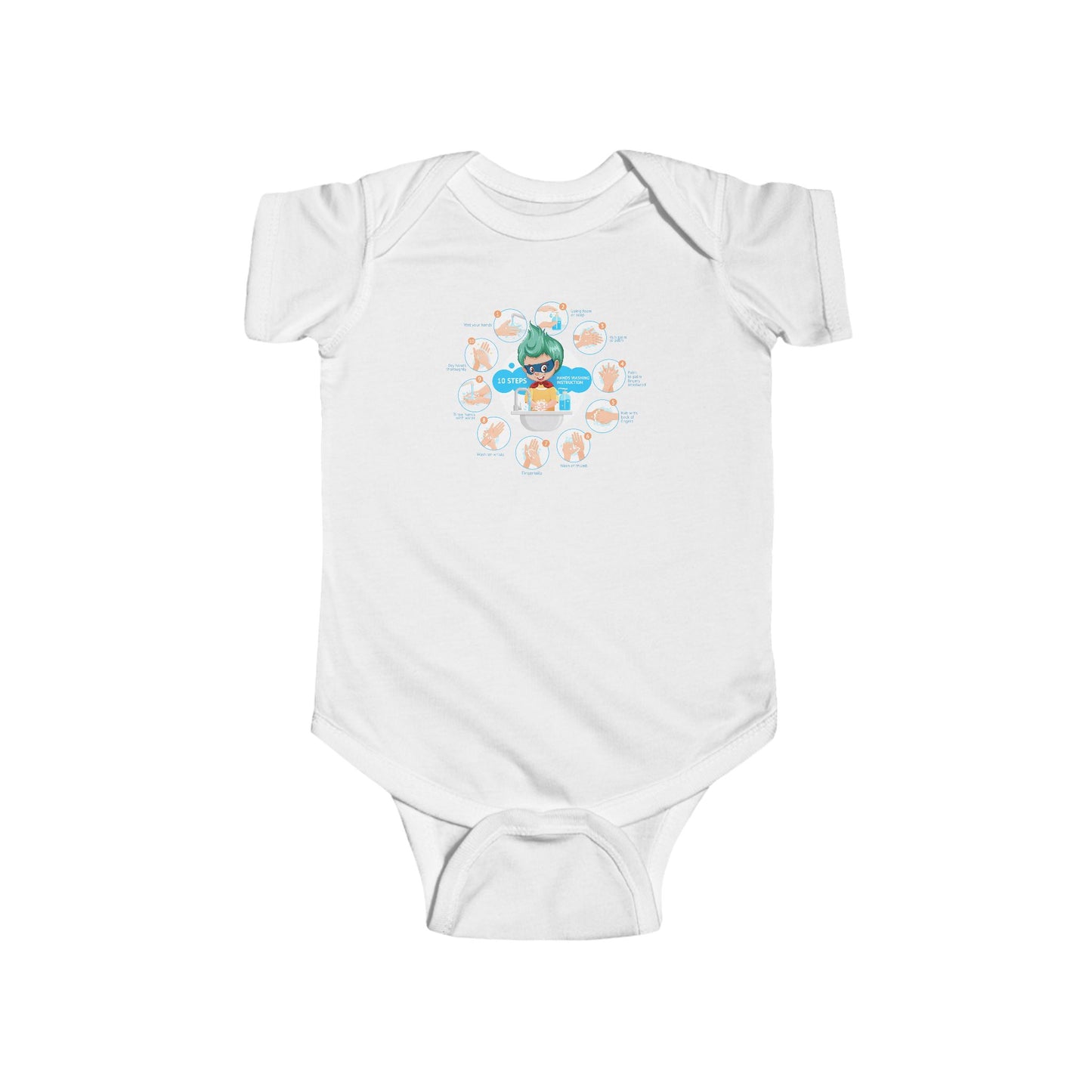Infant Bodysuit - Super kiddo hand washing steps