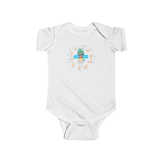 Infant Bodysuit - Super kiddo hand washing steps