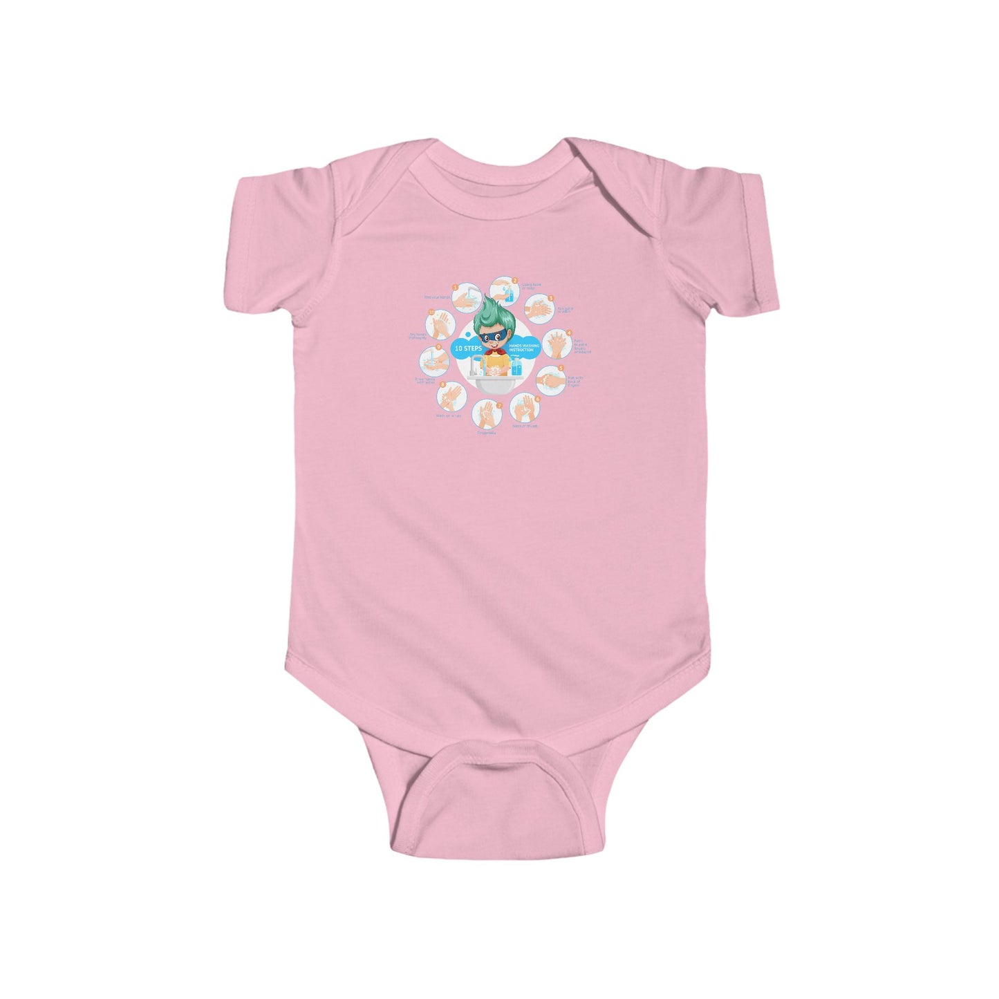 Infant Bodysuit - Super kiddo hand washing steps