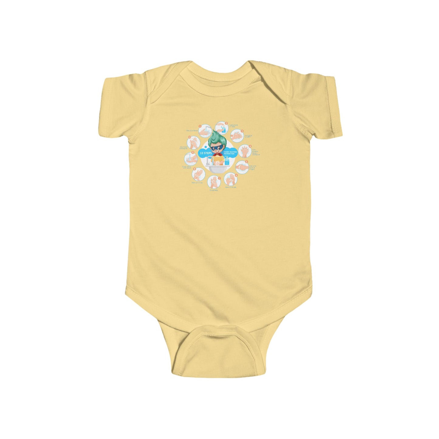 Infant Bodysuit - Super kiddo hand washing steps