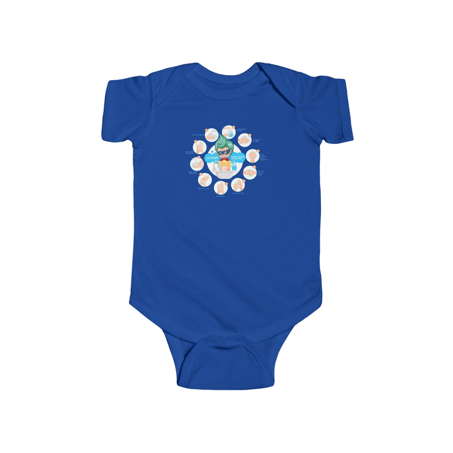 Infant Bodysuit - Super kiddo hand washing steps