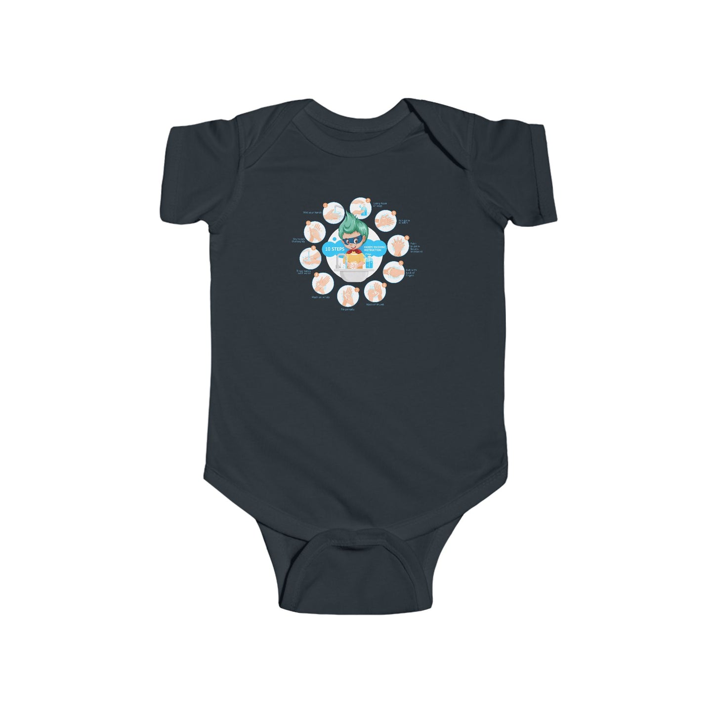 Infant Bodysuit - Super kiddo hand washing steps