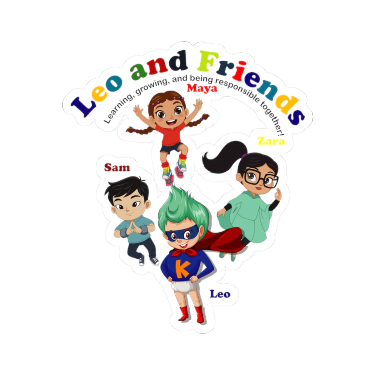 Kiss-Cut Stickers - Leo & Friends - Learning and growing