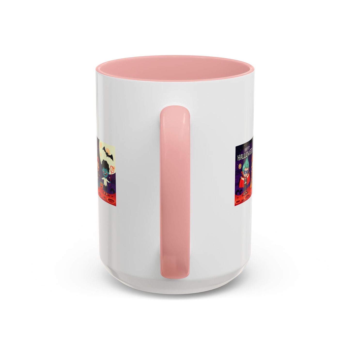 Accent Coffee Mug - Super kiddo with friends on holloween