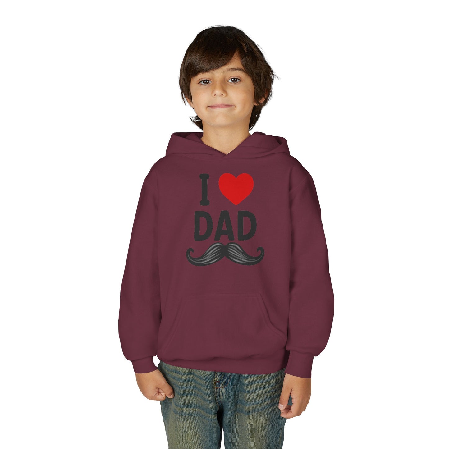 Youth Heavy Blend Hooded Sweatshirt - I love dad