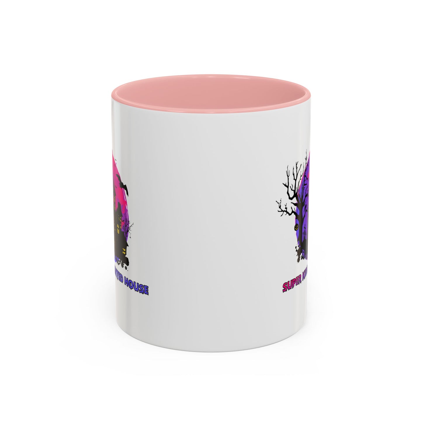 Accent Coffee Mug - Super kiddo flying on hunted house