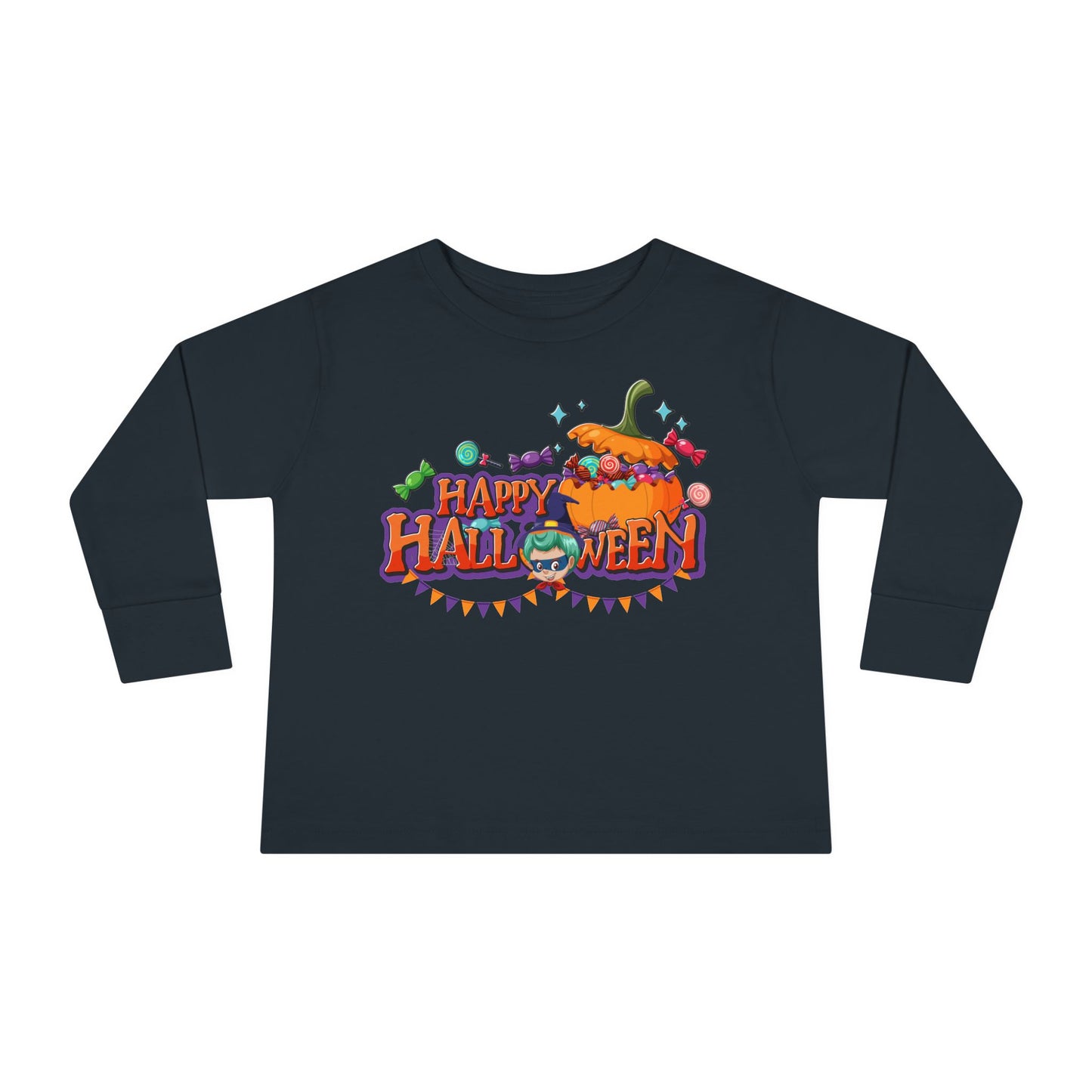 Toddler Long Sleeve Tee - Happy halloween banner