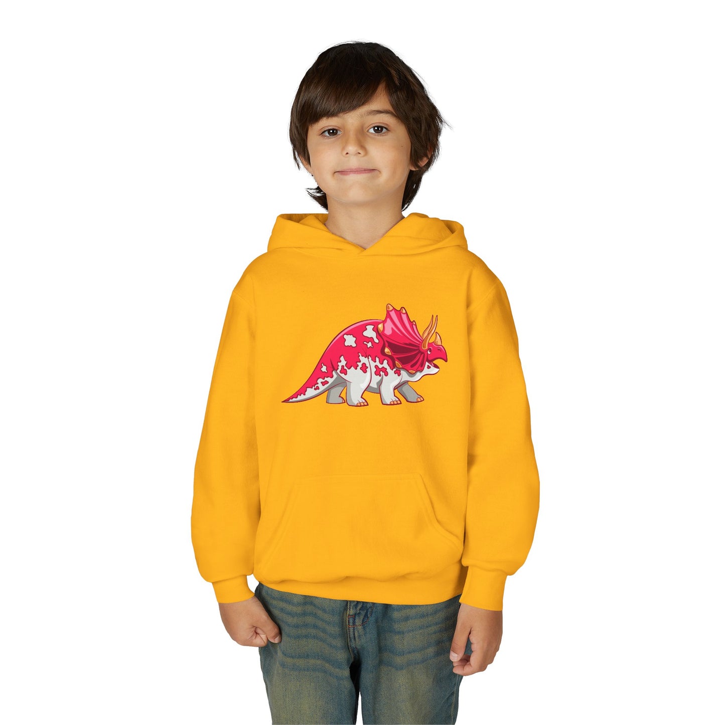 Youth Heavy Blend Hooded Sweatshirt - Triceratops Dino