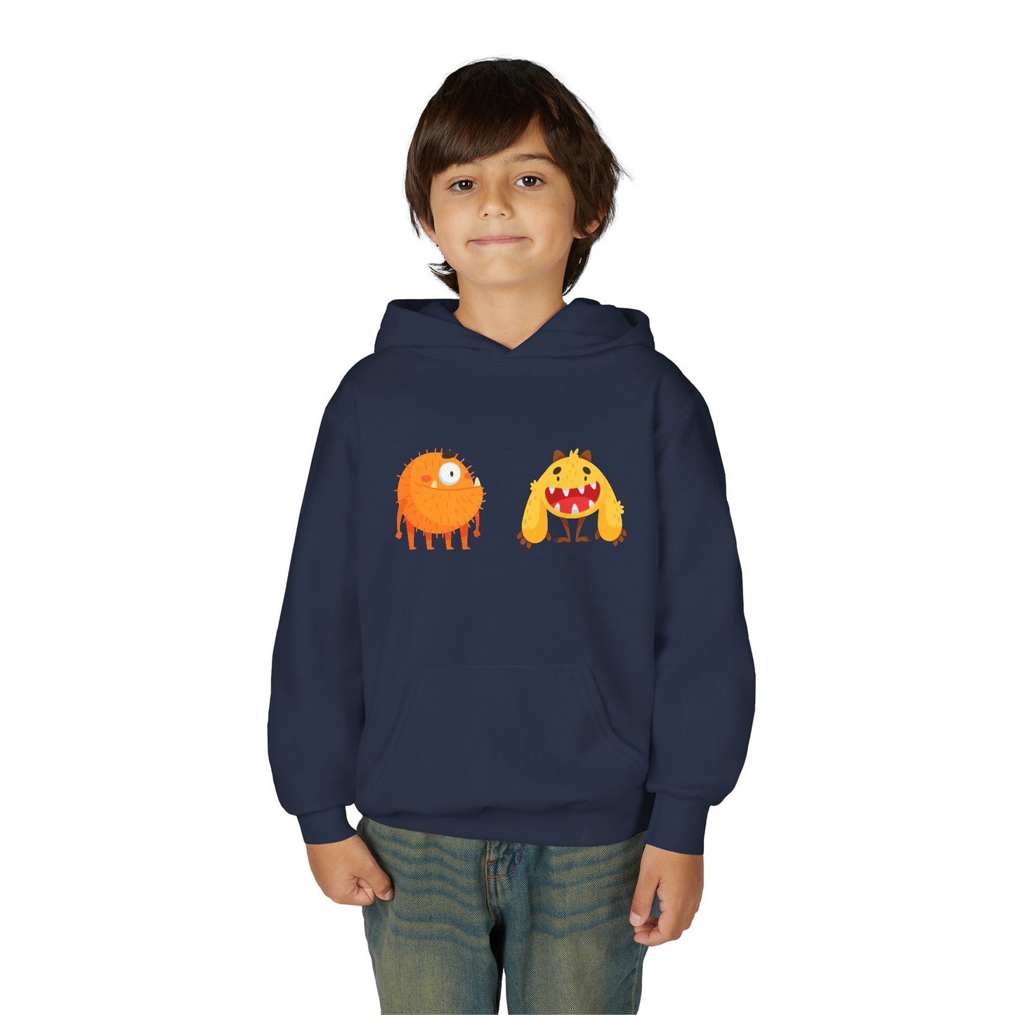 Youth Heavy Blend Hooded Sweatshirt - Toothy monsters.png