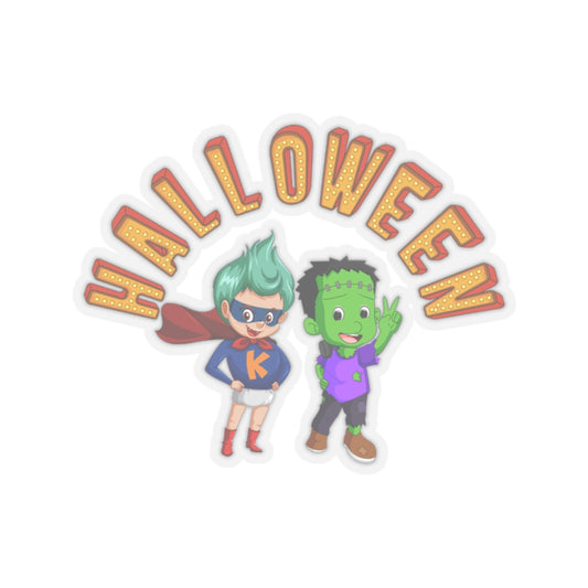 Kiss-Cut Stickers - Holloween with super kiddo Printify