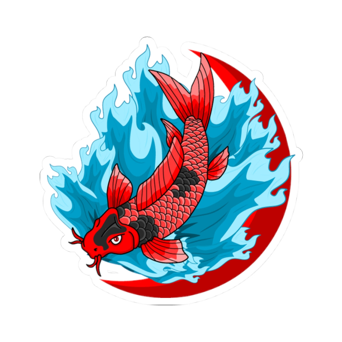 Kiss-Cut Vinyl Decals - Red koi
