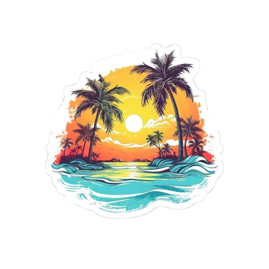 Kiss-Cut Stickers - Tropical Summer Printify