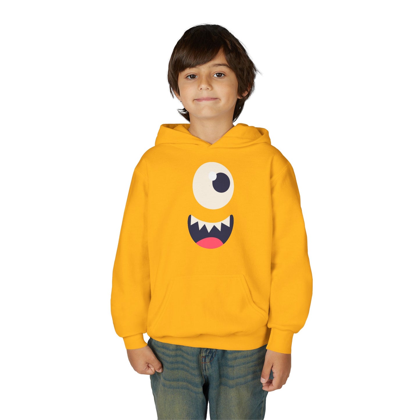 Youth Heavy Blend Hooded Sweatshirt - Monsters face
