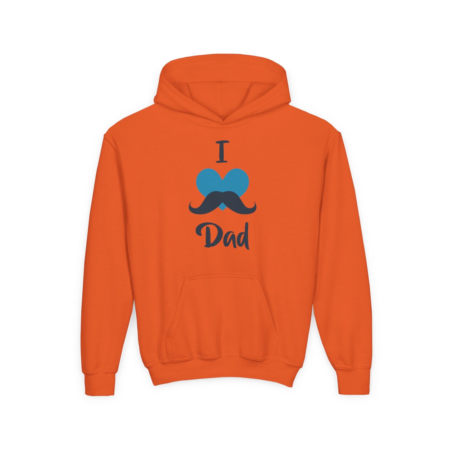 Youth Heavy Blend Hooded Sweatshirt -  I love dad - heart