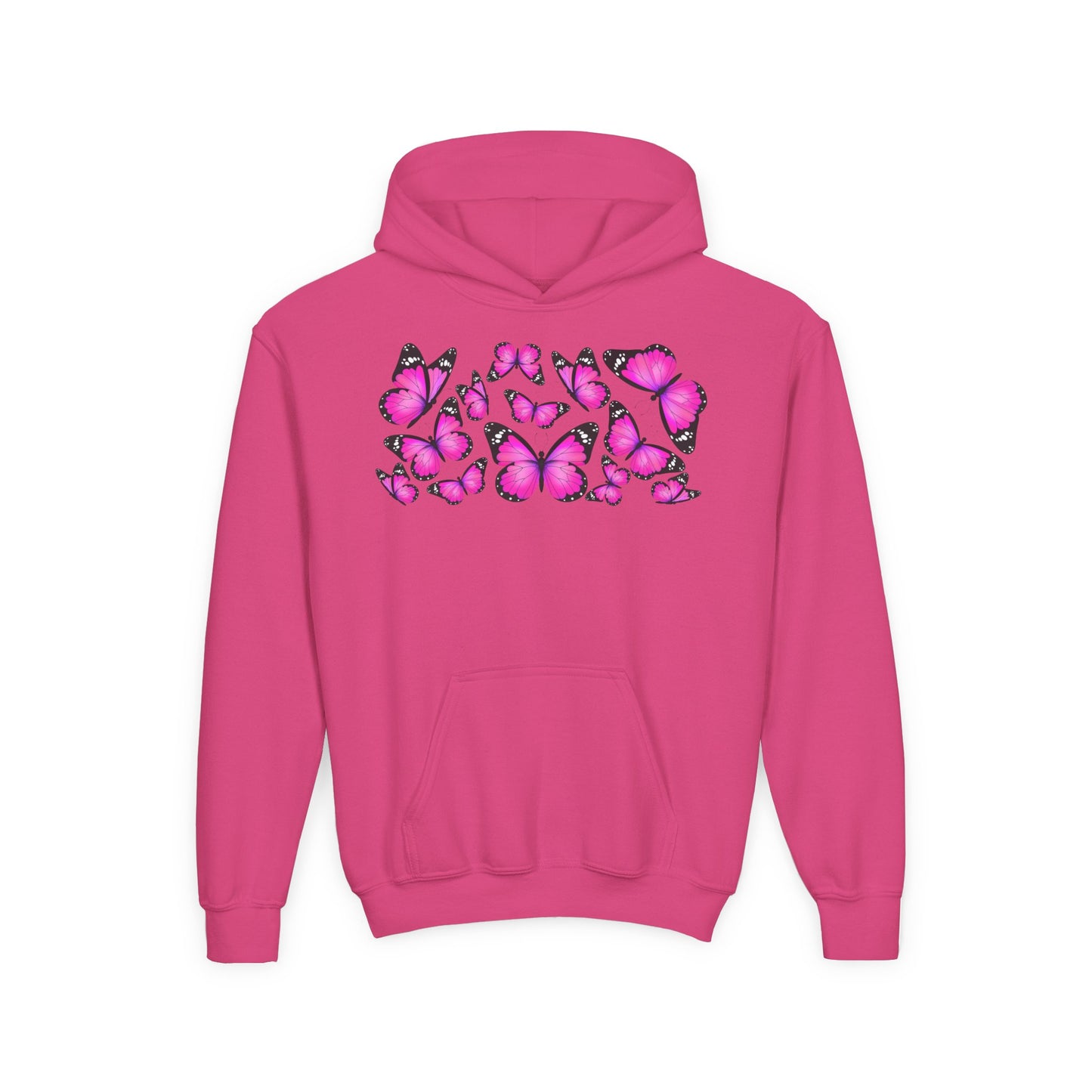 Youth Heavy Blend Hooded Sweatshirt -  Beautiful purple monarch