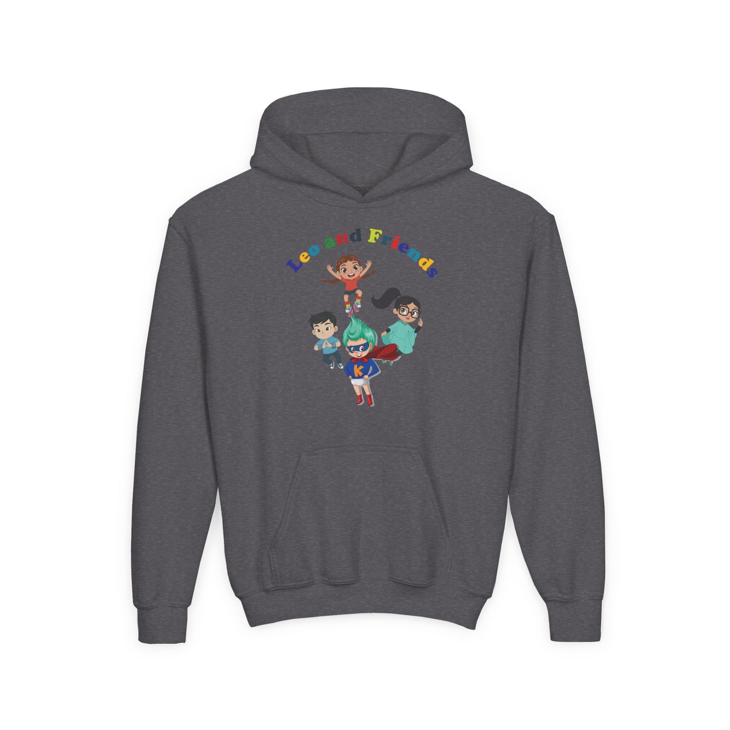 Youth Heavy Blend Hooded Sweatshirt - Leo & Friends