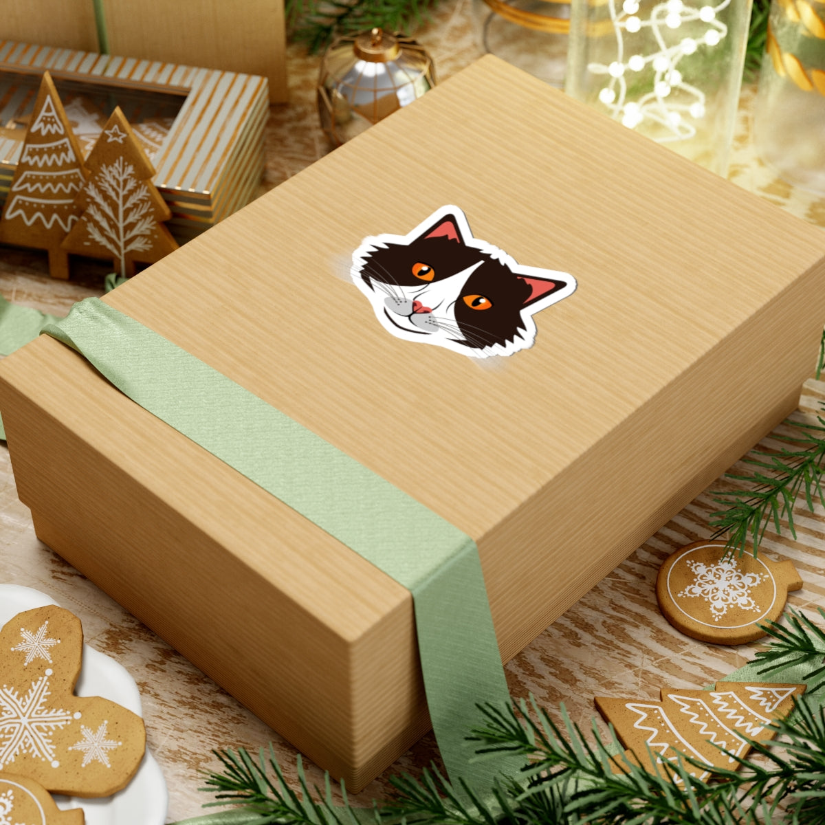 Kiss-Cut Stickers - Cute cow cat