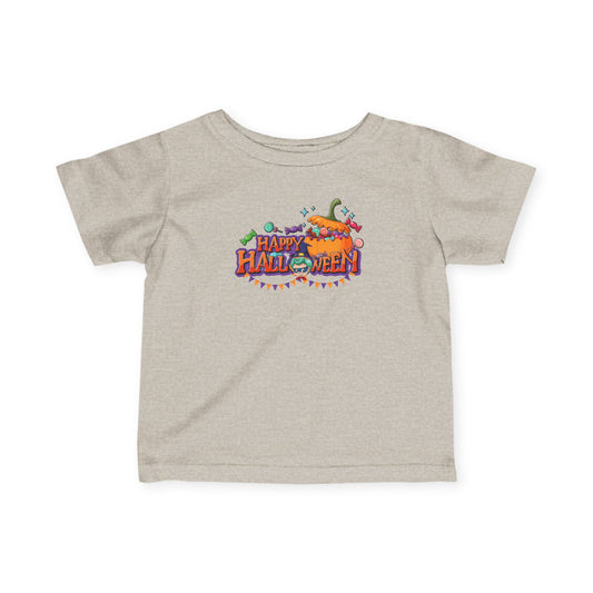 Infant Fine Jersey Tee - Happy halloween banner Printify