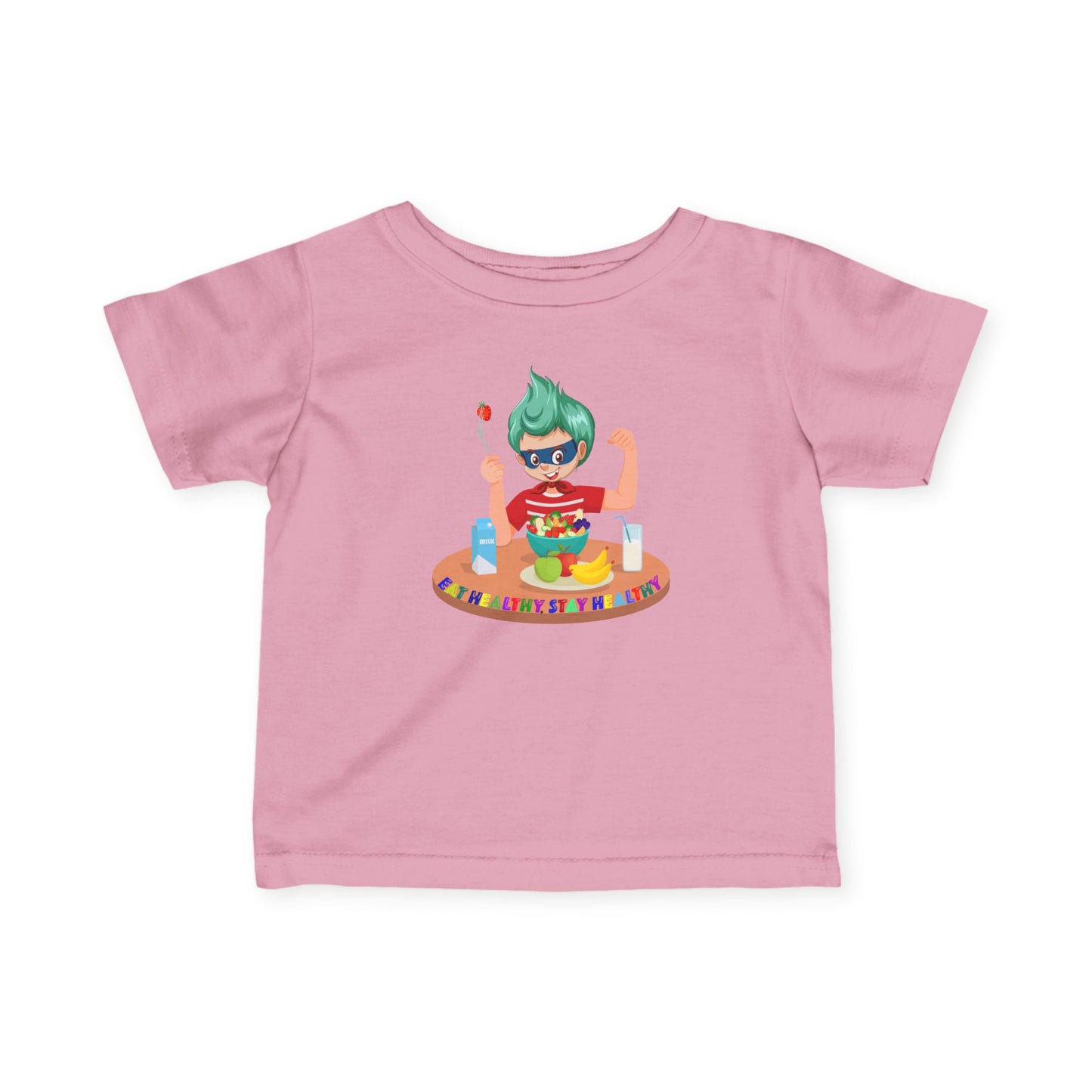 Infant Fine Jersey Tee - super kiddo eating healthy food