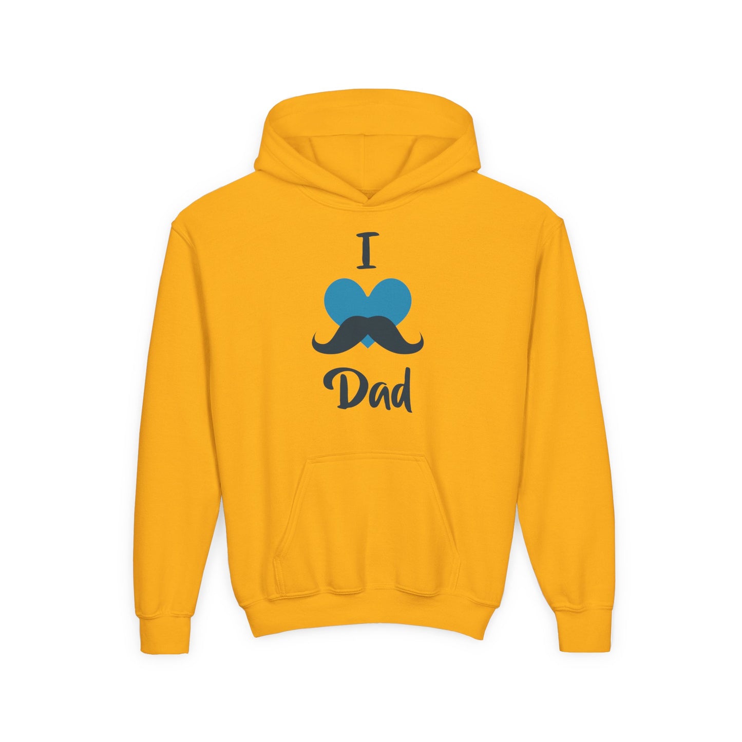Youth Heavy Blend Hooded Sweatshirt -  I love dad - heart
