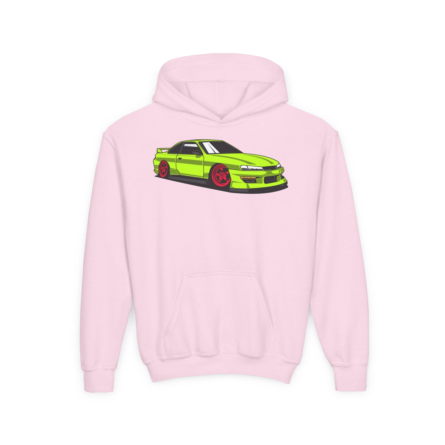 Youth Heavy Blend Hooded Sweatshirt - Yellow green race car