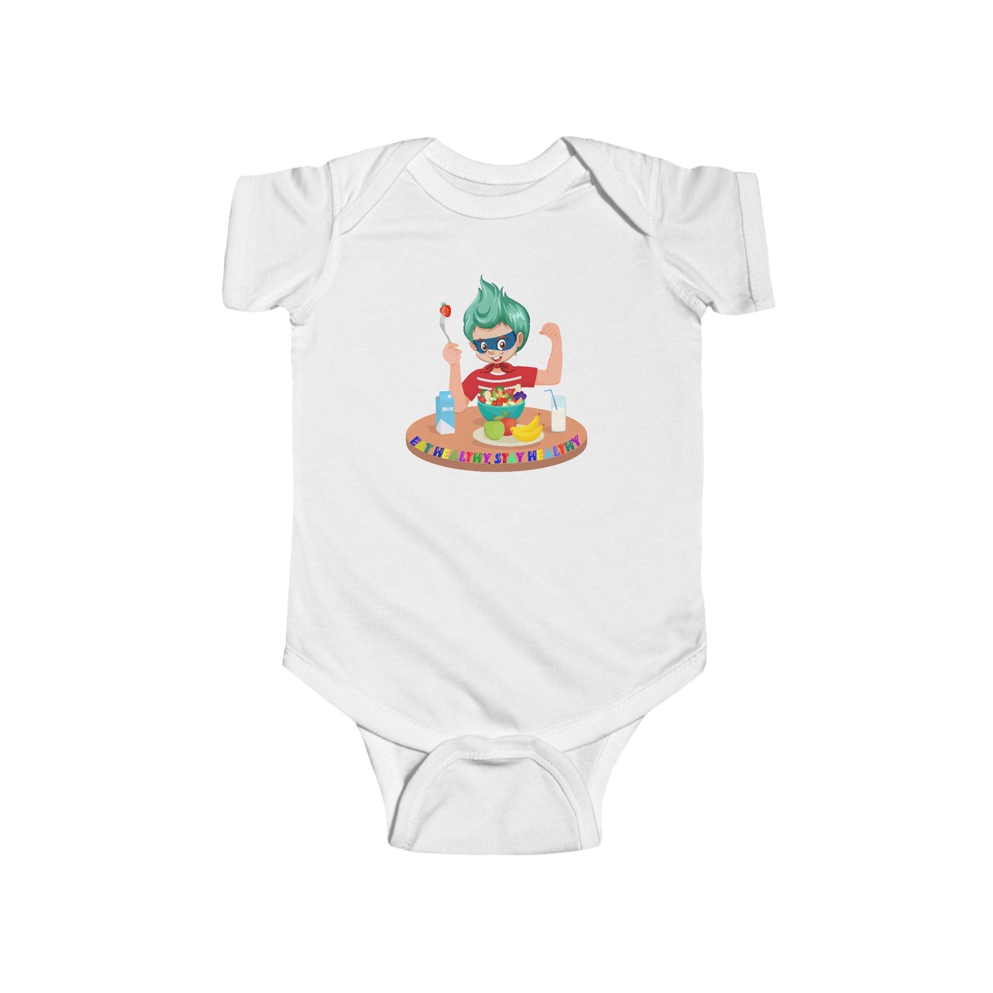 Infant Bodysuit - super kiddo eating healthy food