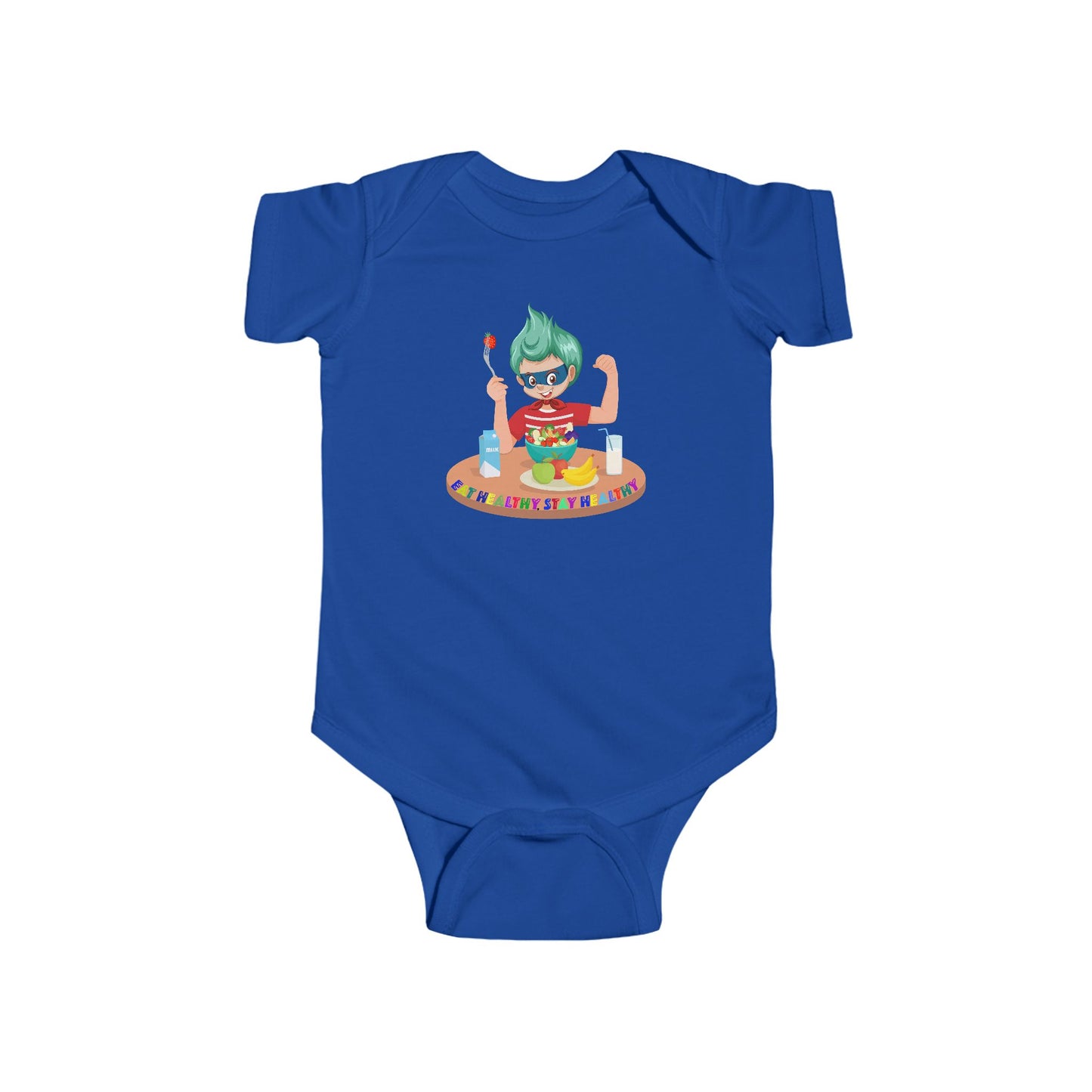 Infant Bodysuit - super kiddo eating healthy food
