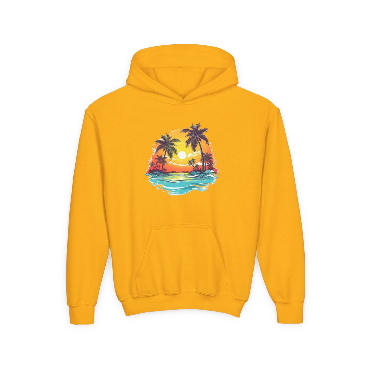 Youth Heavy Blend Hooded Sweatshirt - Summer tropical