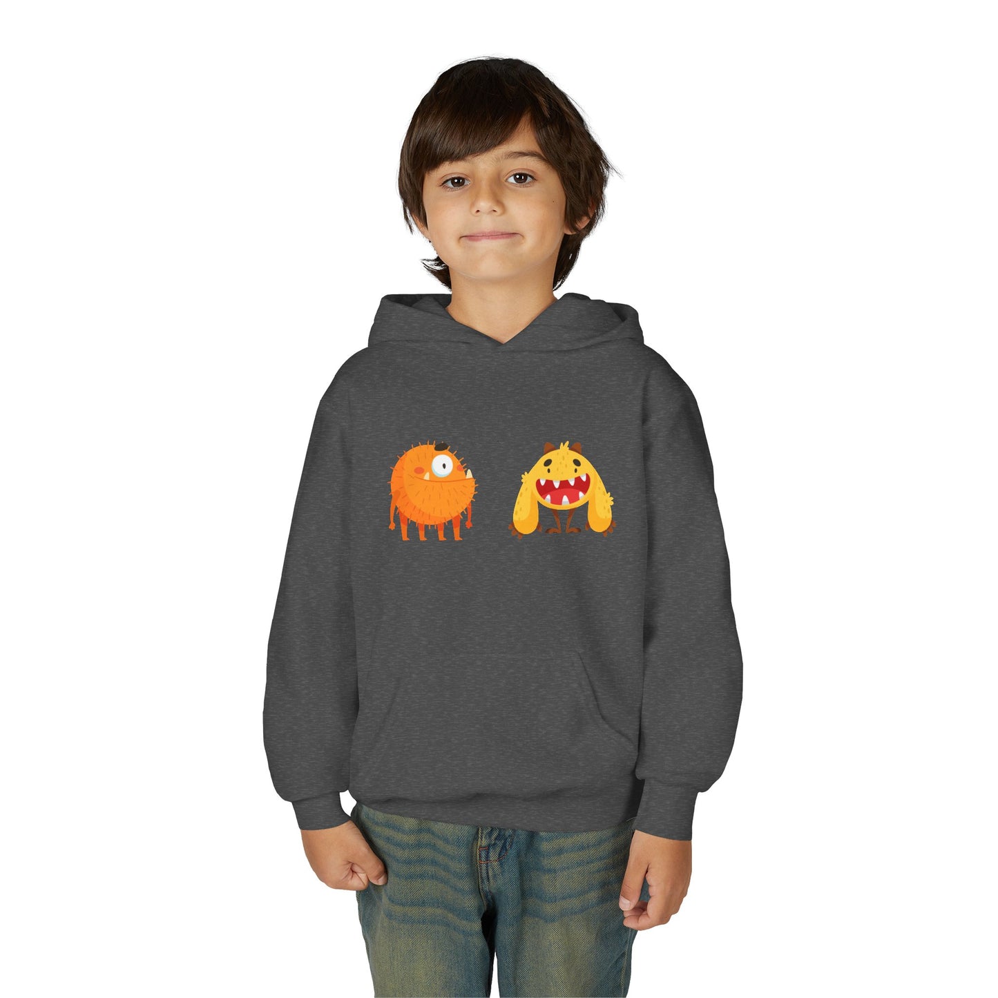 Youth Heavy Blend Hooded Sweatshirt - Toothy monsters.png