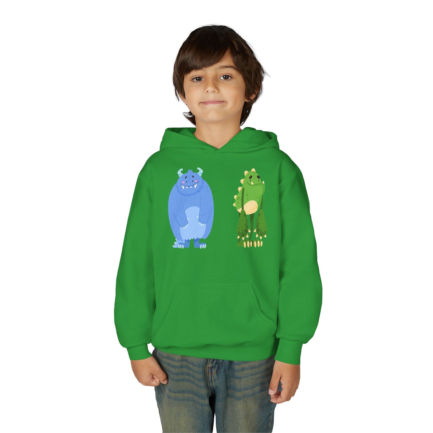 Youth Heavy Blend Hooded Sweatshirt - Cute monster