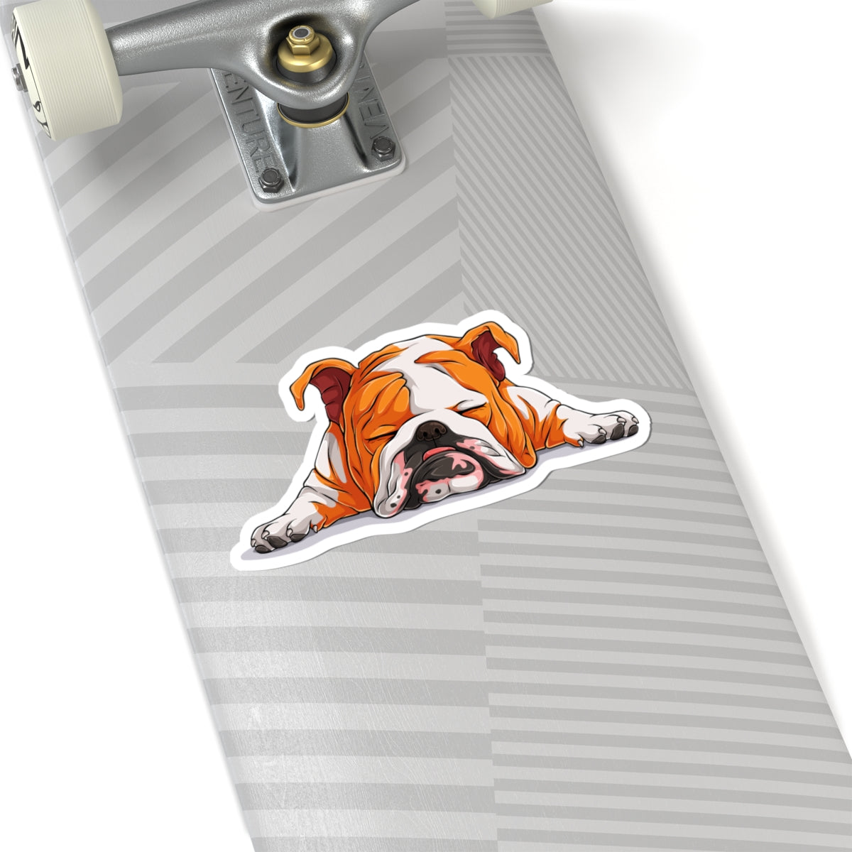 Kiss-Cut Vinyl Decals - Sleeping English bulldog