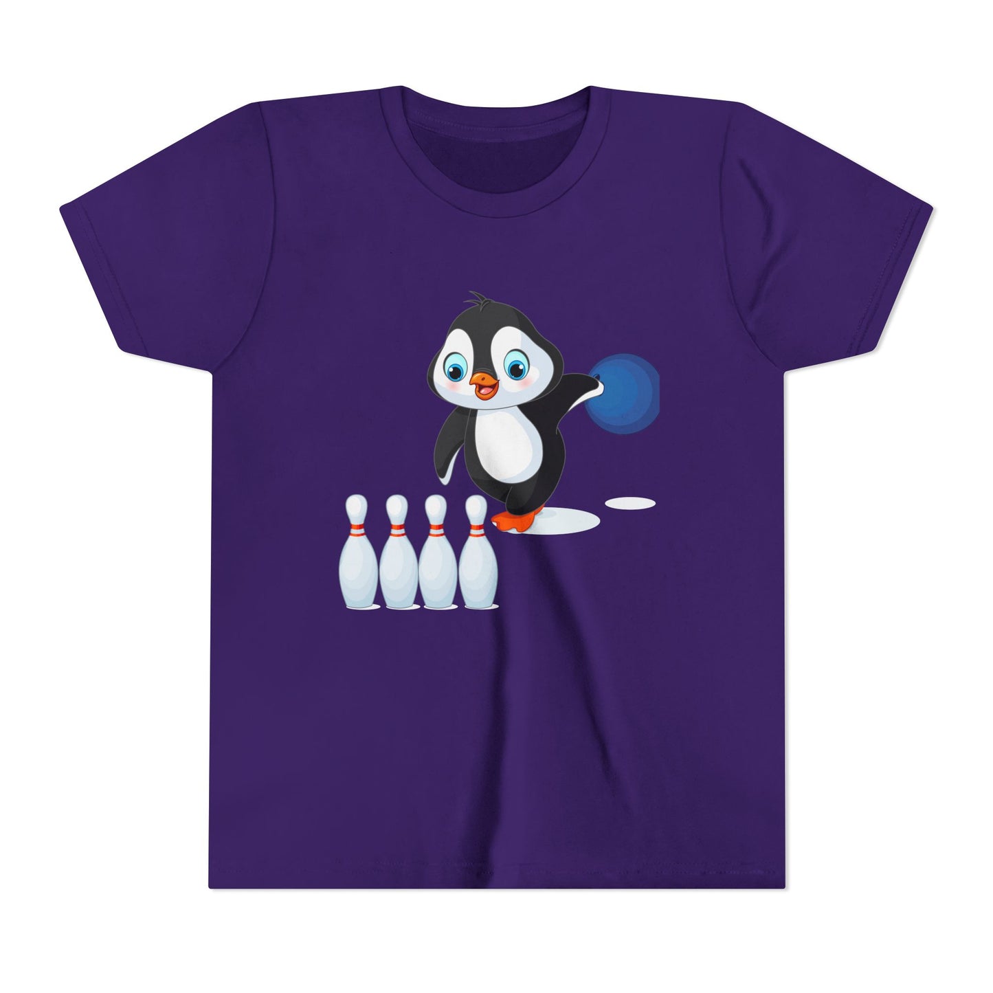 Adorable Penguin Bowling Youth Tee | Fun Kids Shirt, Playful Outfit, Birthday Gift, Sports Apparel, Cute Casual Wear