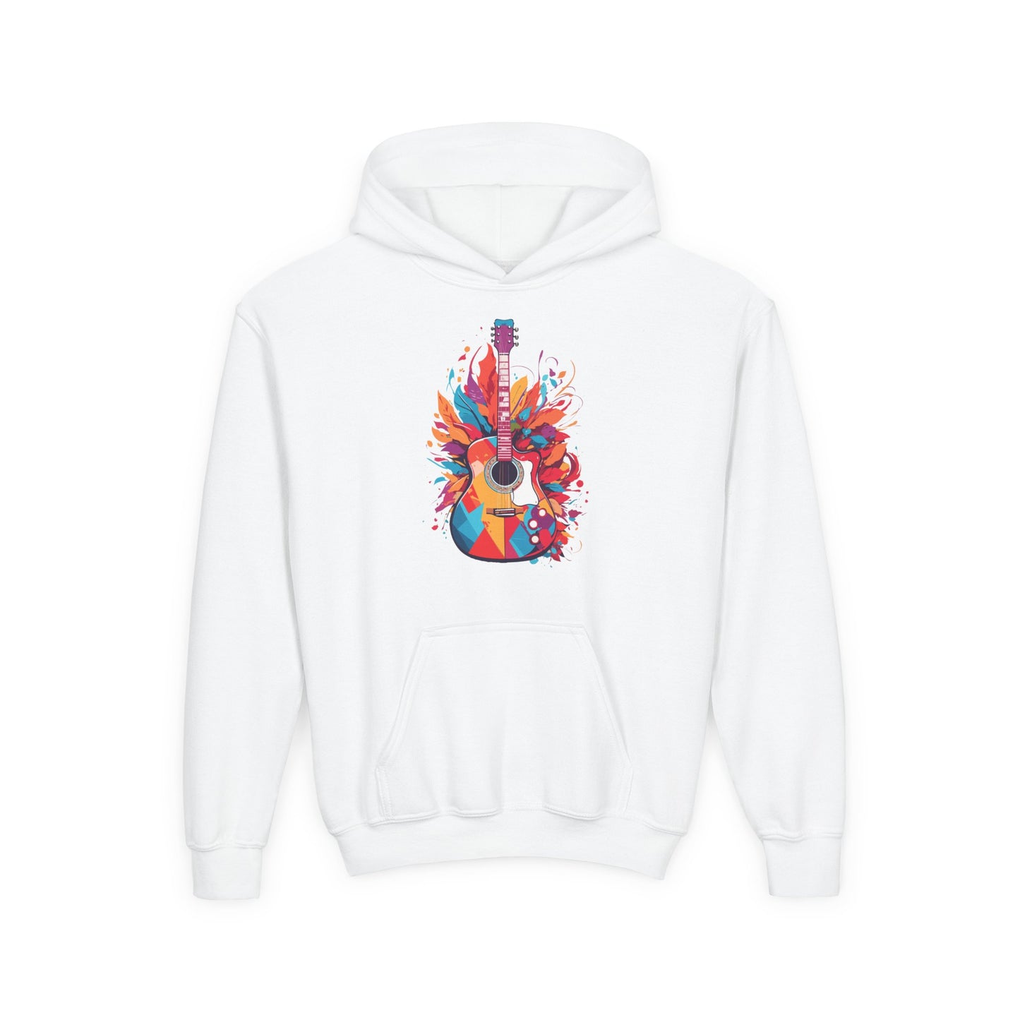 Youth Heavy Blend Hooded Sweatshirt - Colorful Guitar