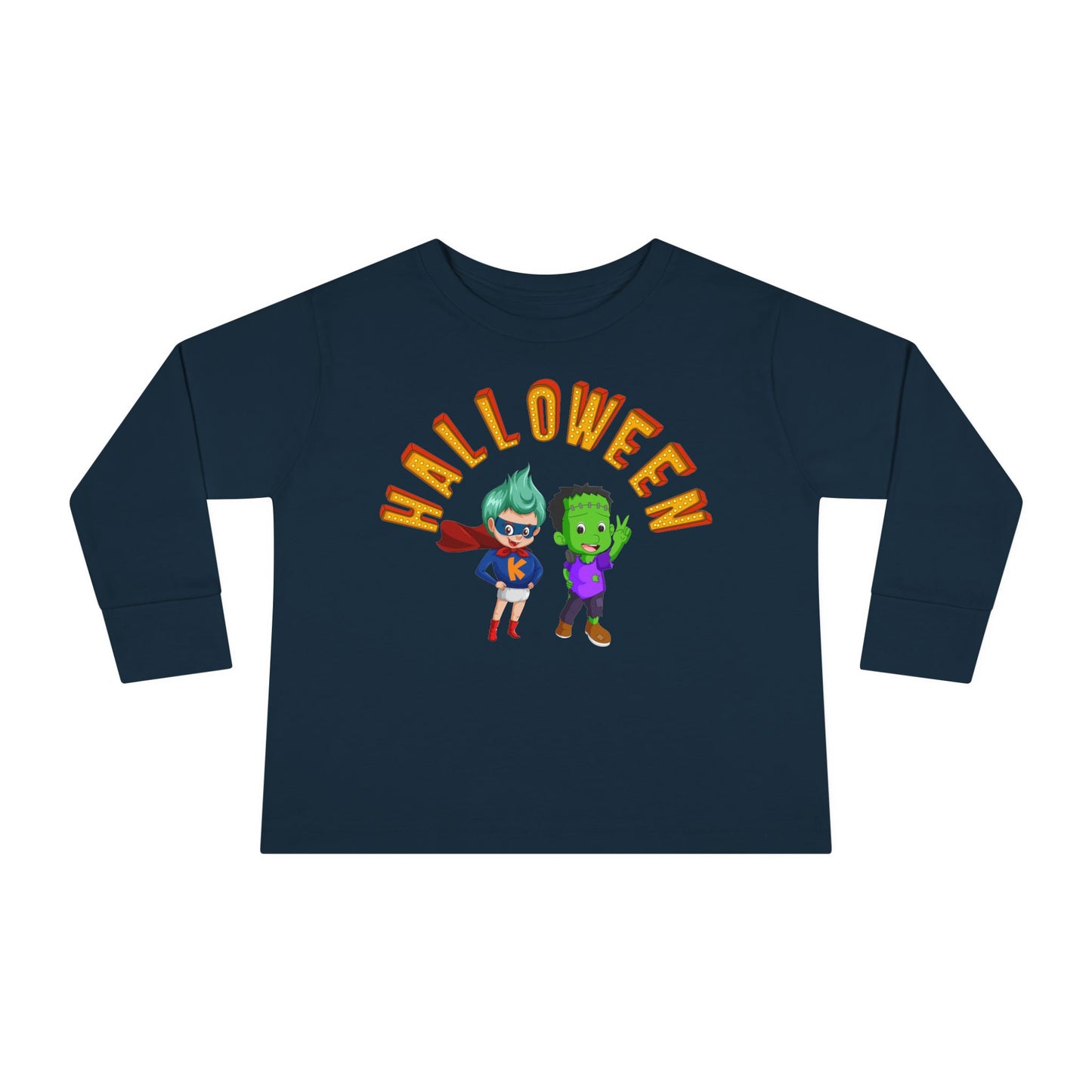 Toddler Long Sleeve Tee - Holloween with super kiddo