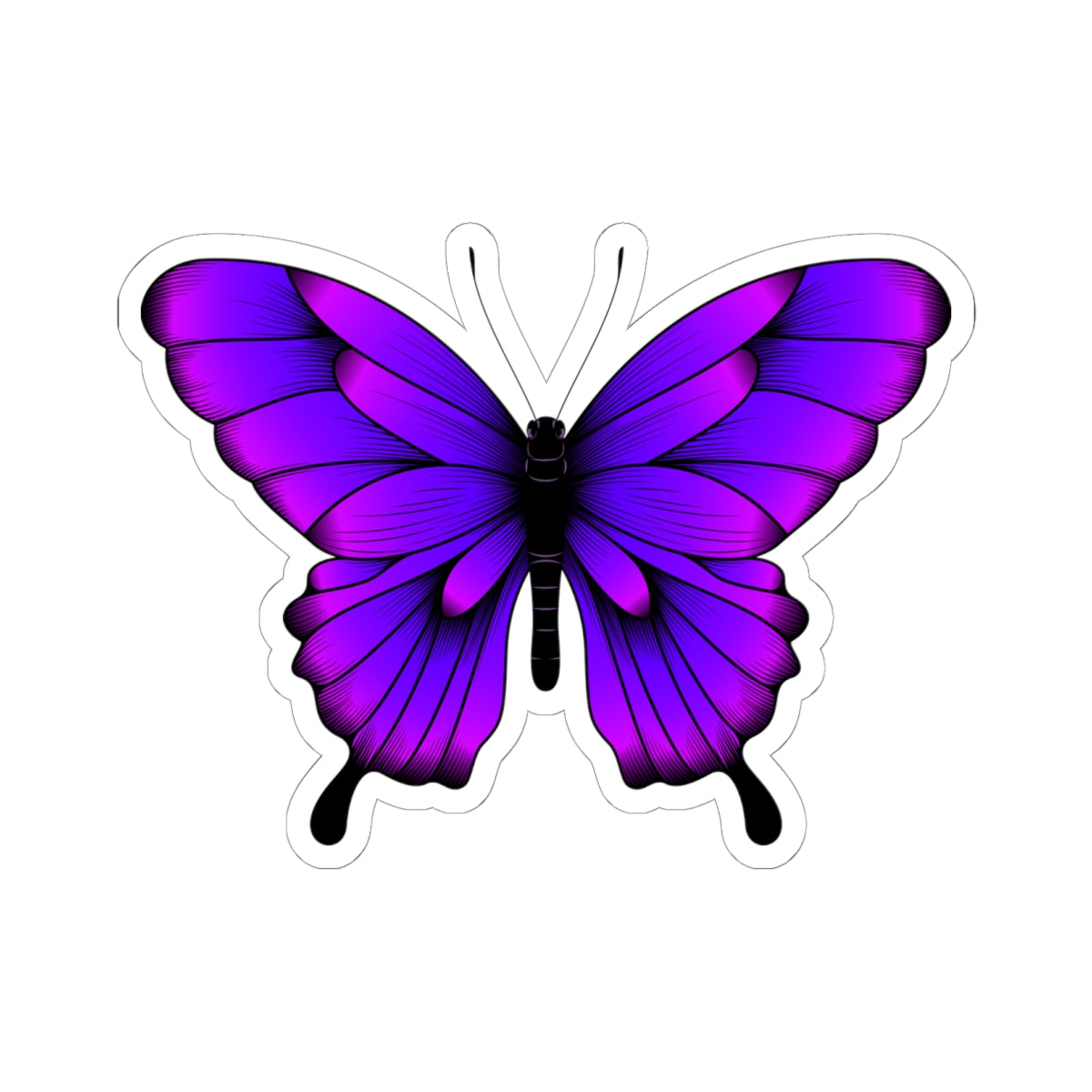 Kiss-Cut Vinyl Decals - Tropical purple butterfly