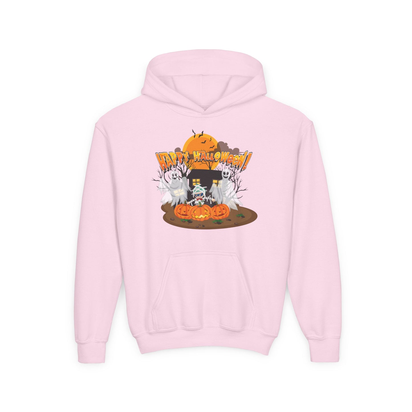 Youth Heavy Blend Hooded Sweatshirt - Super kiddo with ghost