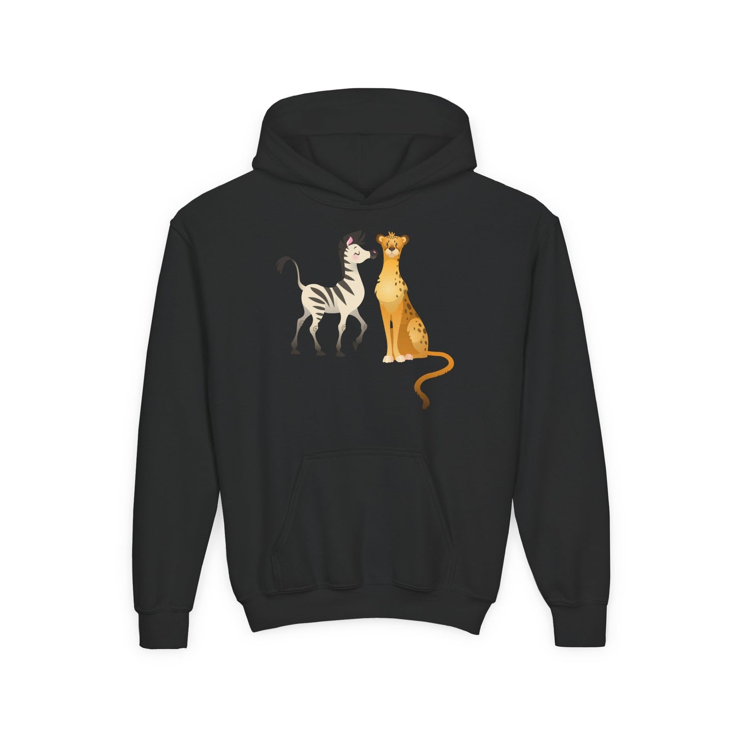 Youth Heavy Blend Hooded Sweatshirt - The zebra and tiger