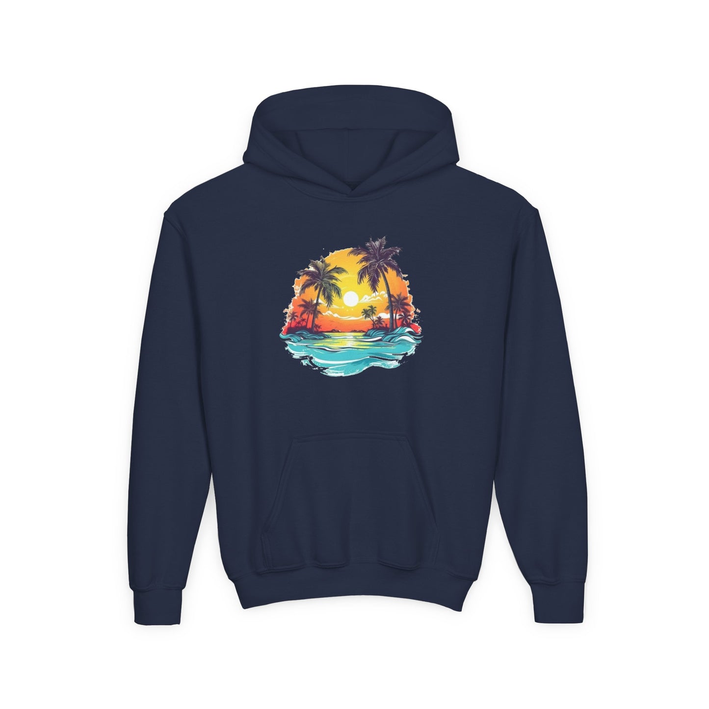 Youth Heavy Blend Hooded Sweatshirt - Summer tropical